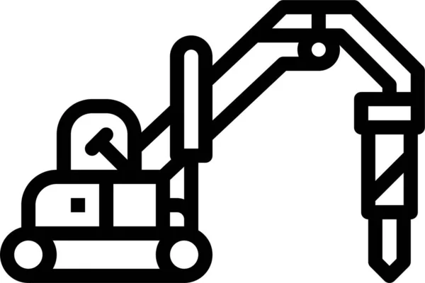 Perceuse Icône Machines Hydrauliques — Image vectorielle