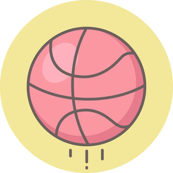 Ballon Icône Basket Ball Style Plat — Image vectorielle