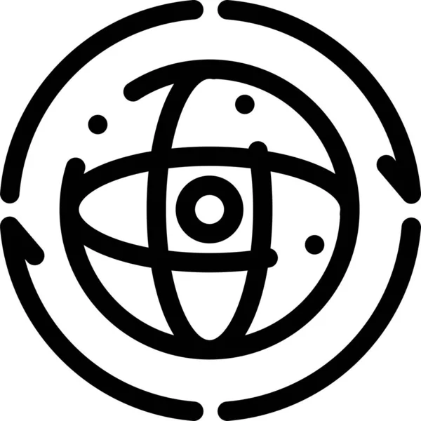 Attom Connect Earth Icon Umrissstil — Stockvektor