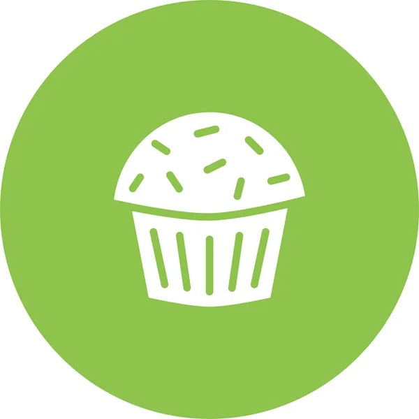 Kuchen Dessert Muffin Ikone Soliden Stil — Stockvektor