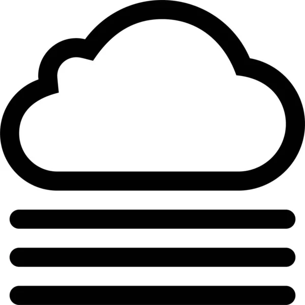 Облачно Туманная Иконка Стиле Контура — стоковый вектор