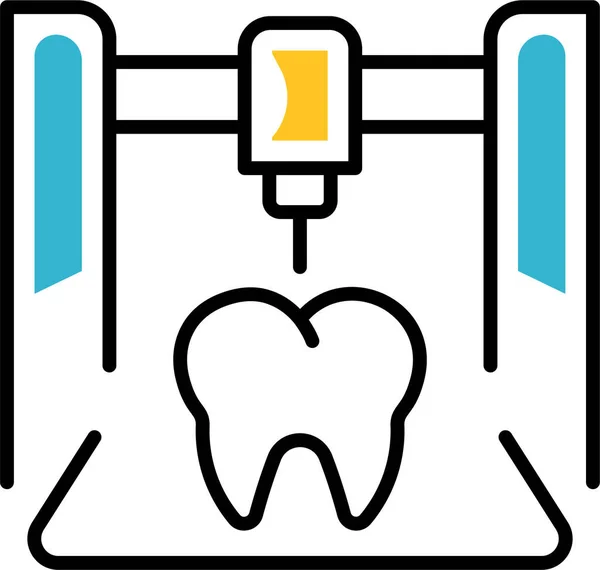 Tandvård Bioprinting Teknik Ikon — Stock vektor