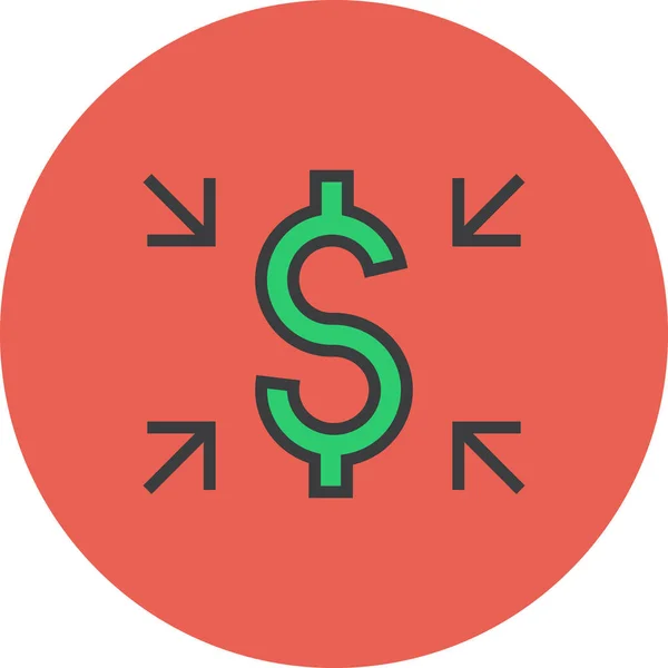 Attract Crowdfunding Dollar Icon Filled Outline Style — Stock Vector