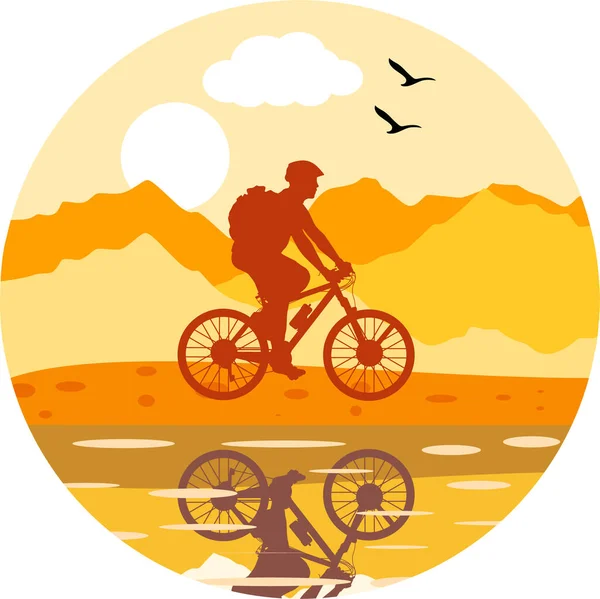 Vélo Aventure Icône Vélo Dans Style Plat — Image vectorielle