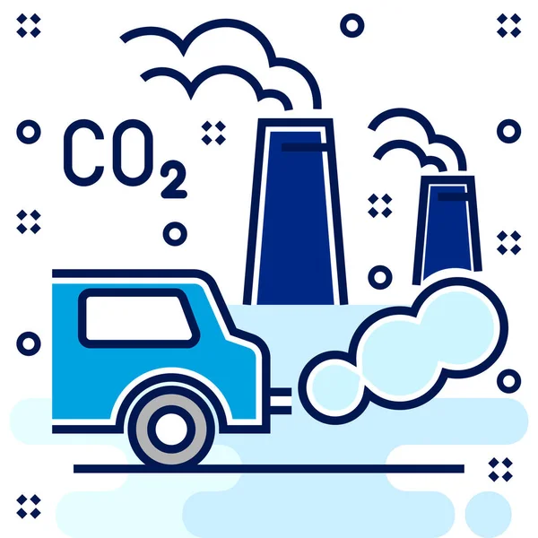 Air Environment Pollution Icon Filled Outline Style — Stock Vector