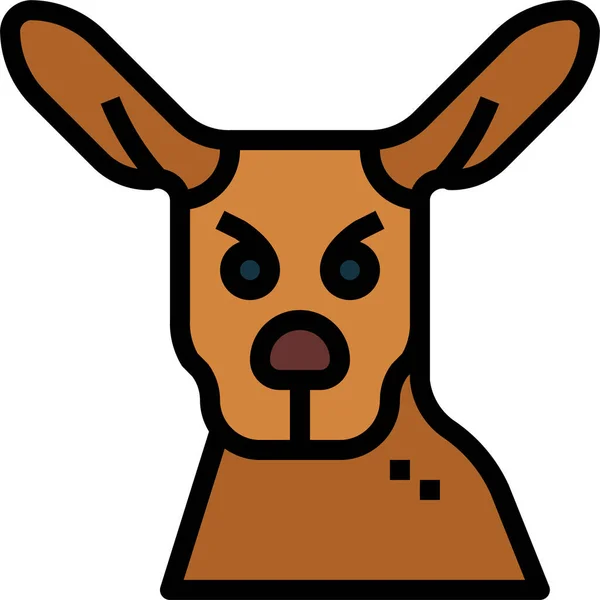Animal Kangaroo Mammal Icon Filled Outline Style — Stock Vector