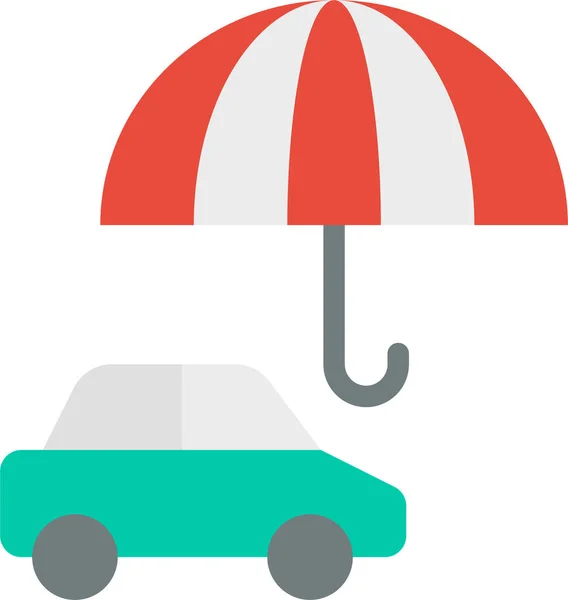 Accidente Coche Icono Seguro Estilo Plano — Vector de stock