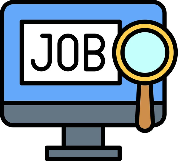 Job Job Finding Monitor Icon — Stock Vector