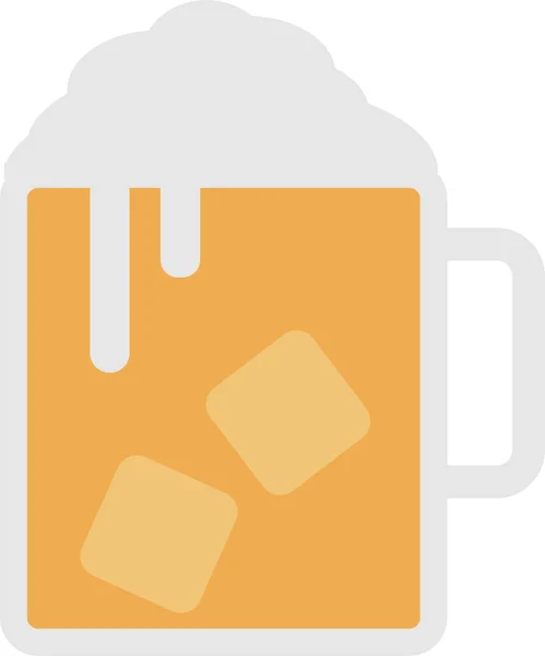 酒精啤酒冷冰冰的扁平图标 — 图库矢量图片