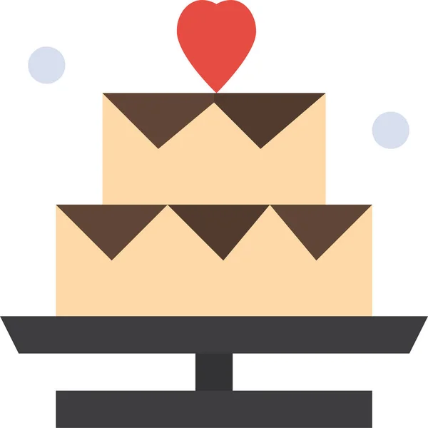 Aşk Aşk Kategorisinde Pasta Sevdalısı Simgesi — Stok Vektör