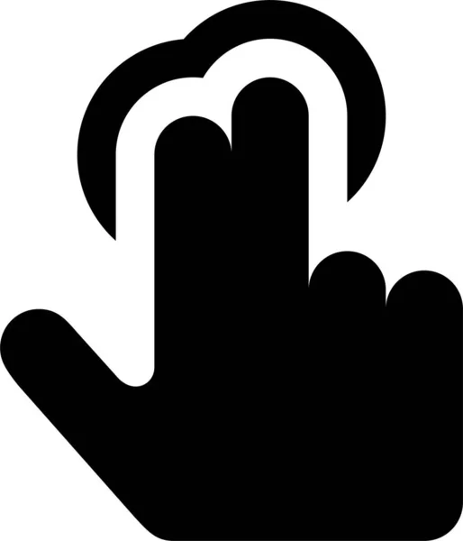 Vinger Gebaar Hand Pictogram Solide Stijl — Stockvector