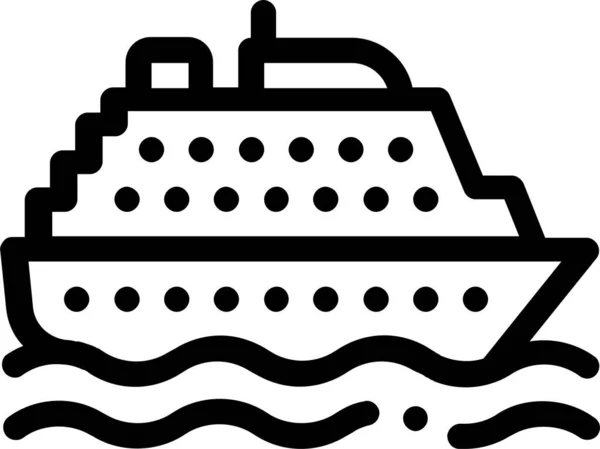Ícone Transporte Público Navio Estilo Esboço — Vetor de Stock