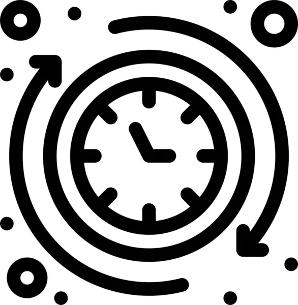 Icône Heures Horloge Autour — Image vectorielle