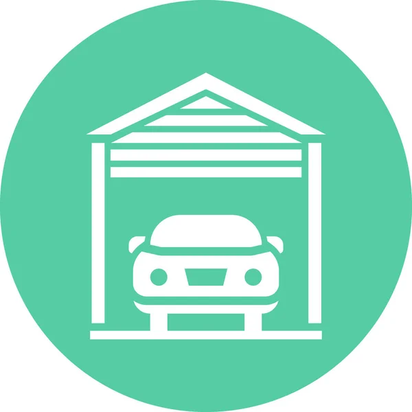 Garage Icona Del Parcheggio Stile Distintivo — Vettoriale Stock