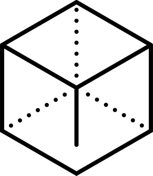 Icona Geometria Bordo Cubo — Vettoriale Stock