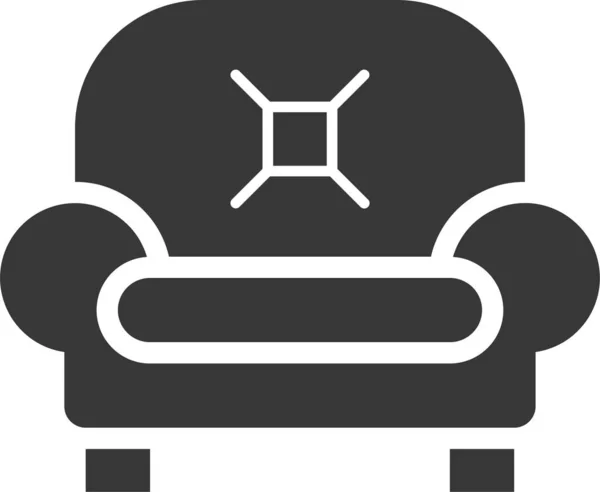 Καρέκλα Αναπαυτικός Καναπές Εικονίδιο Στερεό Στυλ — Διανυσματικό Αρχείο