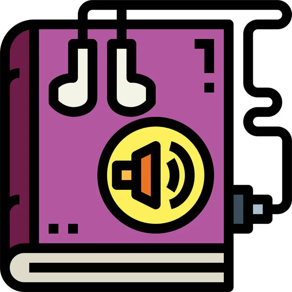 Icono Educación Audio Libro Categoría Educación Escuela Aprendizaje — Vector de stock