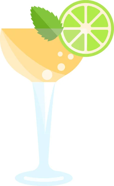 Coctails Drink Lime Icon Flat Style — Stock Vector