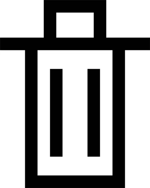 Ikona Popelnice Stylu Osnovy — Stockový vektor