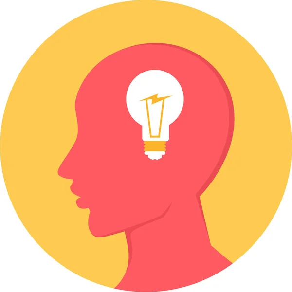 Idea Brainstorm Brainstorming Icon Flat Style — Stock Vector