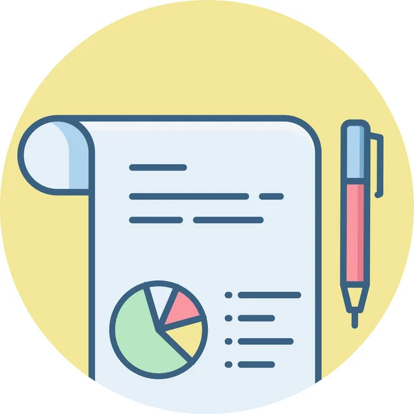 Analisi Business Chart Icon Full Outline Style — Vettoriale Stock
