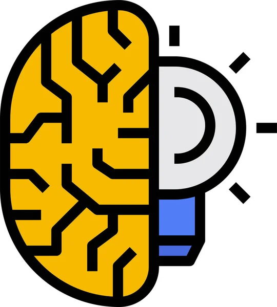 Idea Del Cerebro Icono Inteligencia Categoría Diseño Arte — Vector de stock