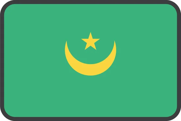 Ícone Bandeira País Africano Estilo Esboço Preenchido — Vetor de Stock
