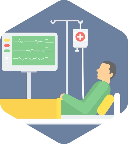 Cuidados Ícone Emergência Médica Estilo Plano —  Vetores de Stock