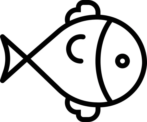 鱼食海洋图标轮廓风格 — 图库矢量图片