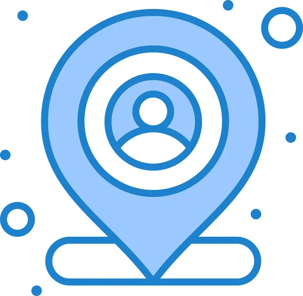 Icône Utilisateur Carte Localisation Dans Style Contour Rempli — Image vectorielle