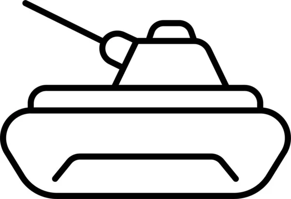 Пиктограмма Военного Танка Стиле Абрис — стоковый вектор