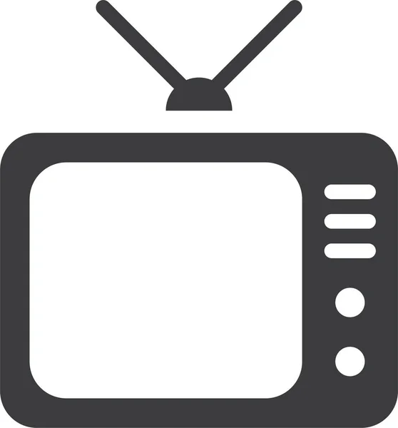 Definir Ícone Televisão Estilo Sólido —  Vetores de Stock
