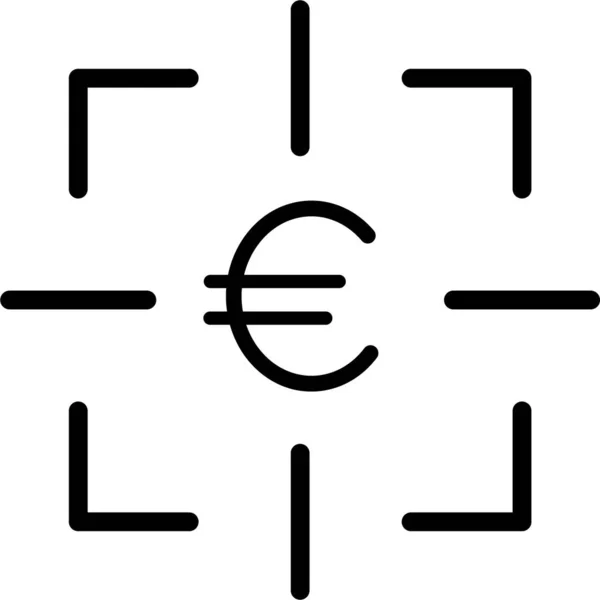 Euro Fijar Icono Enfoque Estilo Esquema — Vector de stock