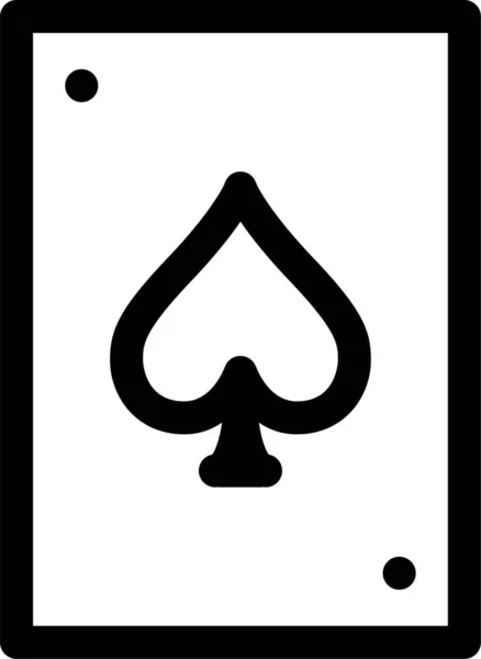 アウトラインスタイルのカードカジノゲームアイコン — ストックベクタ