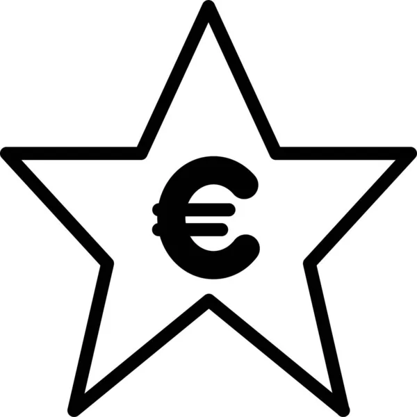 Award Credit Euro Icon Outline Style — Stock Vector