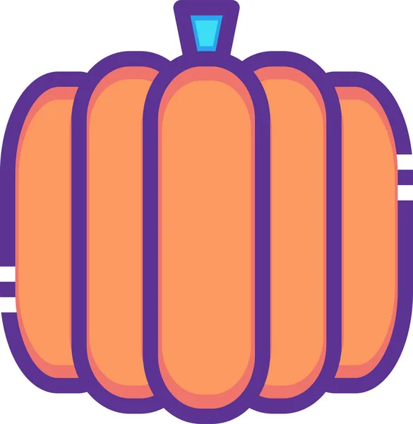 Autumn Food Pumpkin Icon Filled Outline Style — Stock Vector