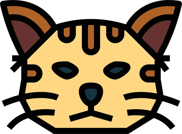 Γάτα Φυλές Κατοικίδιο Ζώο Εικονίδιο Στυλ Γεμάτο Περίγραμμα — Διανυσματικό Αρχείο