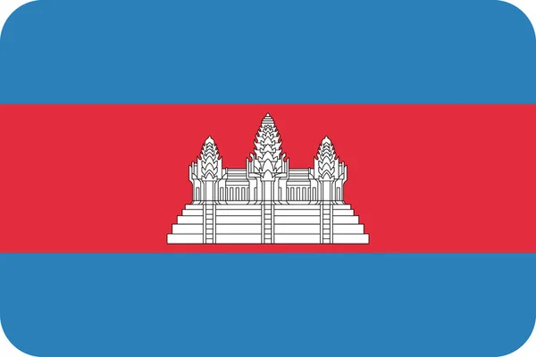 Cambodia Cambodian Country Icoon Platte Stijl — Stockvector