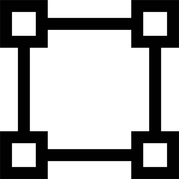 Pixels Contour Icône Mixte Dans Style Contour — Image vectorielle