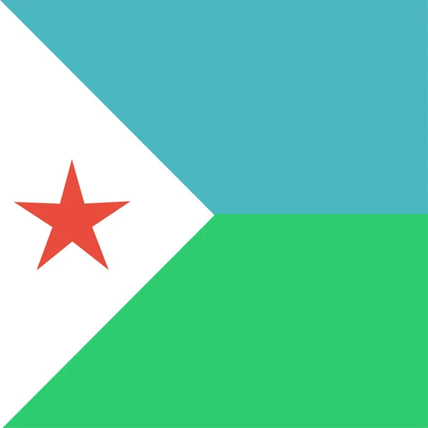Country Djibouti Flag Icon Flat Style — 图库矢量图片