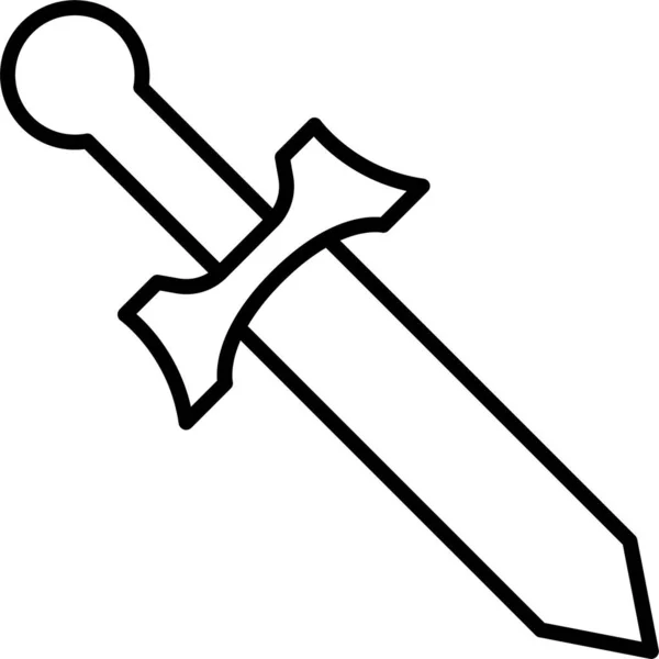 Attaque Épée Défense Icône — Image vectorielle