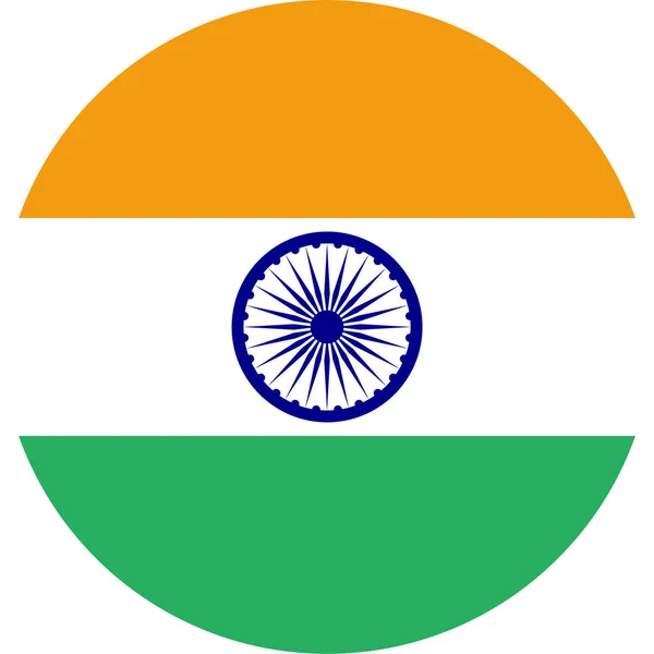 País Bandera India Icono Estilo Plano — Vector de stock