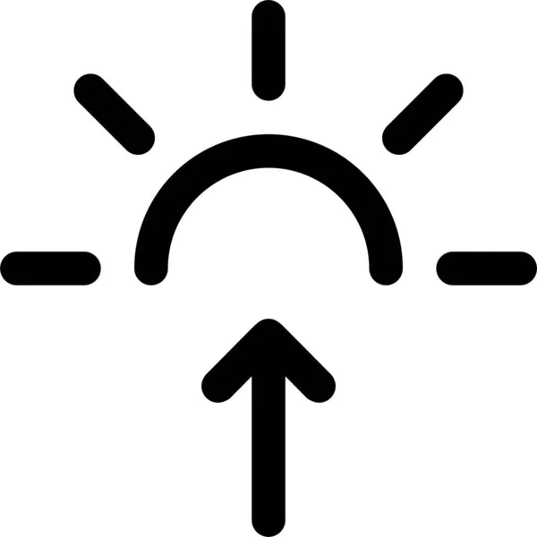 Hava Güneşinin Doğuşu Gün Simgesi Ana Hatlarıyla — Stok Vektör