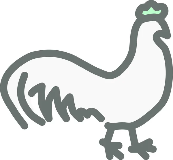 Agricultura Pájaro Polla Icono Handdrawn Estilo — Vector de stock