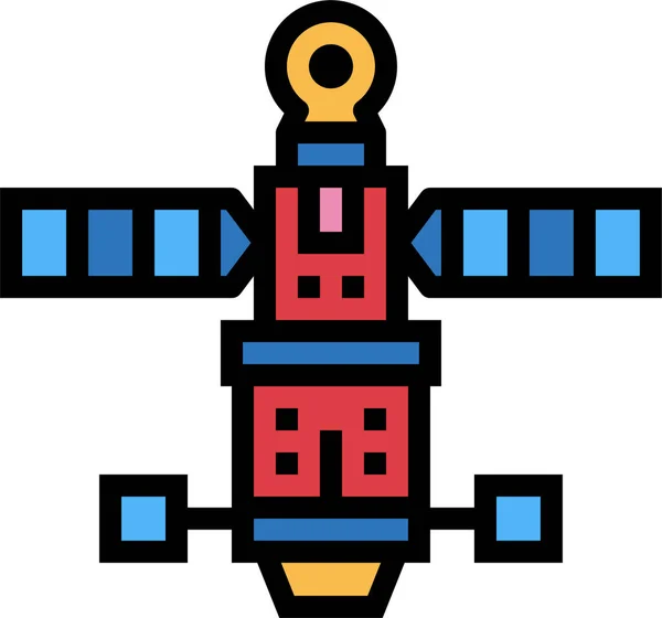 電子機器部門における通信接続衛星アイコン — ストックベクタ
