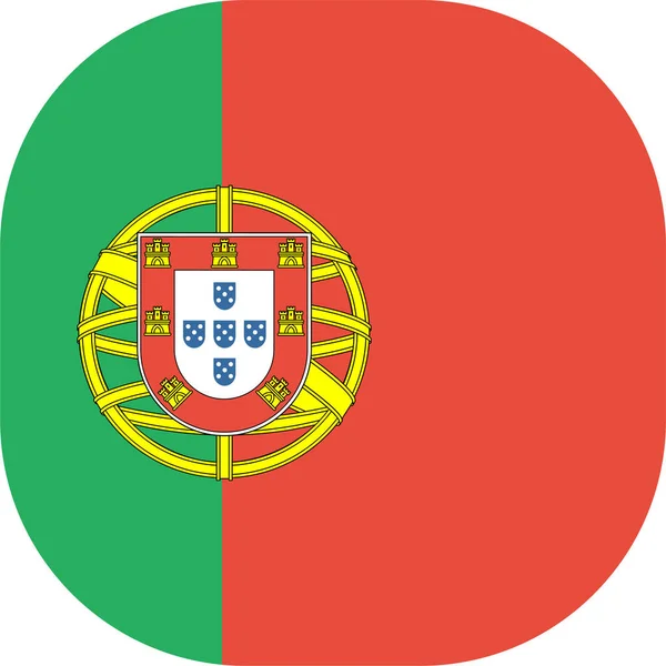 Country Flag Portugal Icon Flat Style — Stock Vector