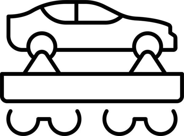 Auto Coche Carril Icono Estilo Esquema — Vector de stock