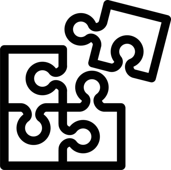 Spiel Puzzleteil Symbol Umriss Stil — Stockvektor