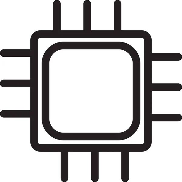 Chip Hardware Prozessor Symbol Umrissen — Stockvektor