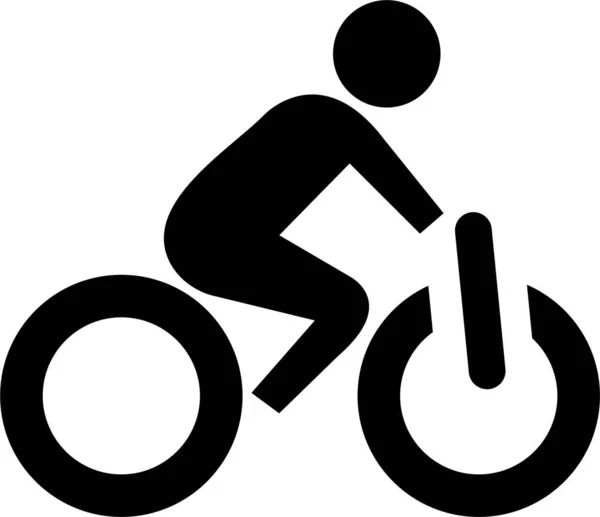 Cyklistika Ikony Lidského Těla Pevném Stylu — Stockový vektor